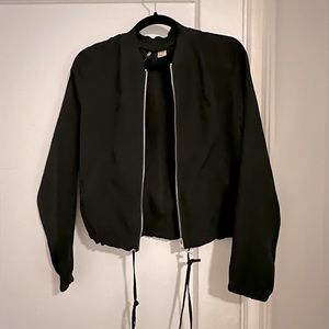 Thin black bomber jacket